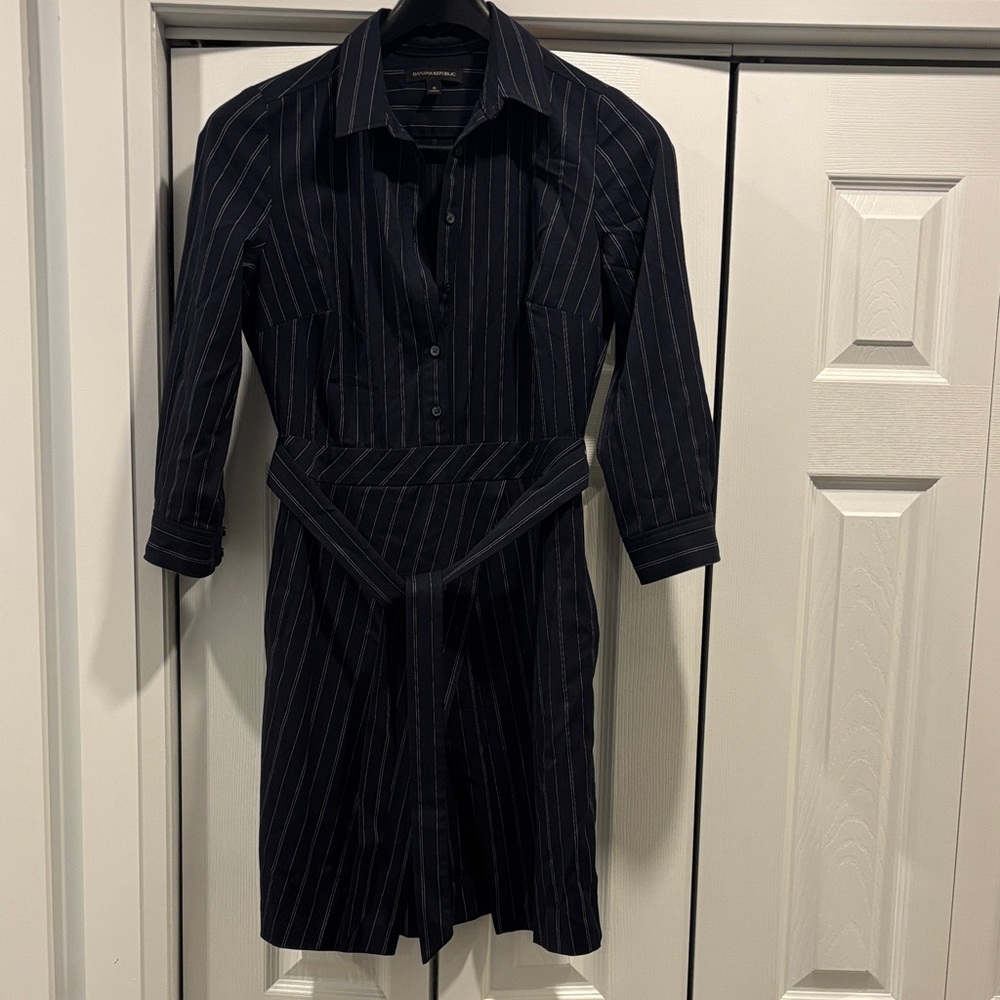 Elegant Black Pinstripe Dress
